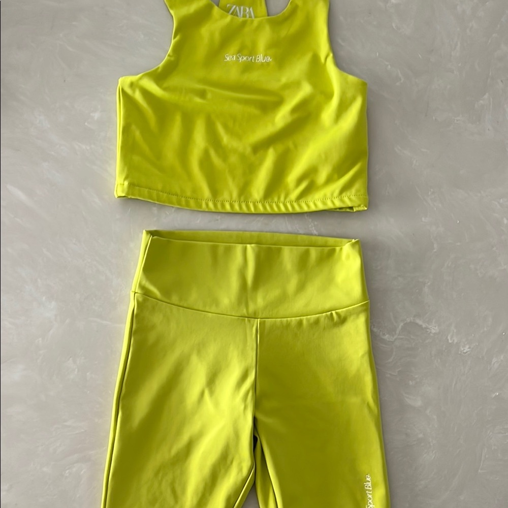 Zara Neon Yellow Activewear Set